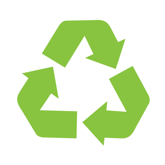 Green “Reduce. Reuse. Recycle.” Symbol.