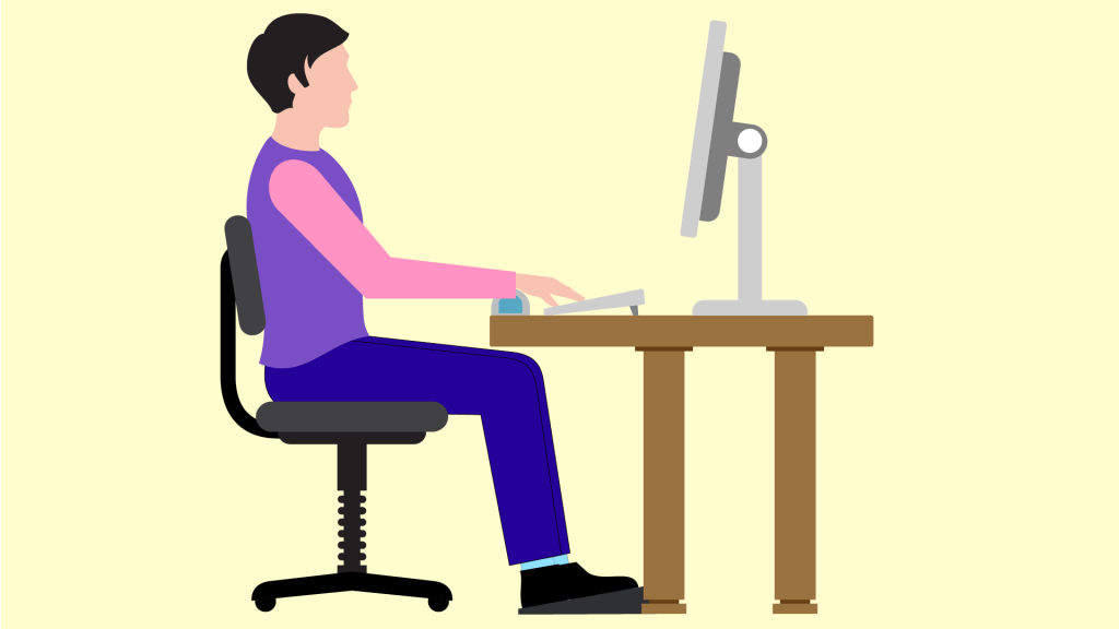 An individual is sitting in front of the computer screen. 