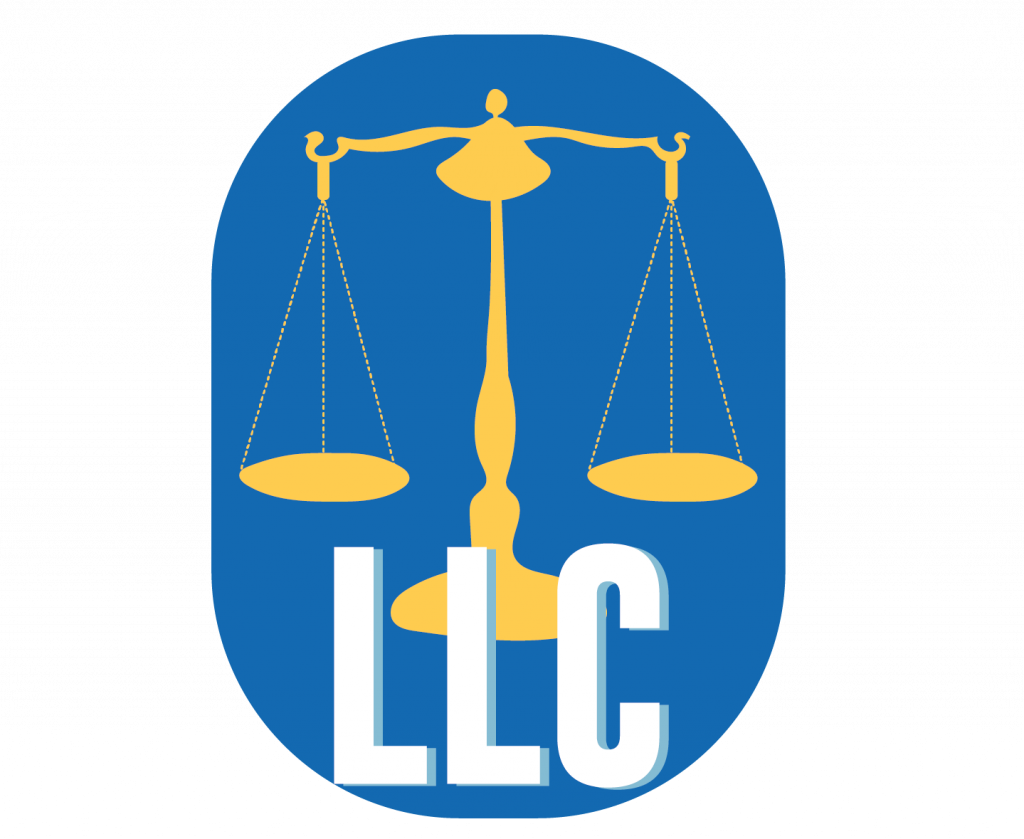 An illustration of a scale with the letters “LLC” in front of it.
