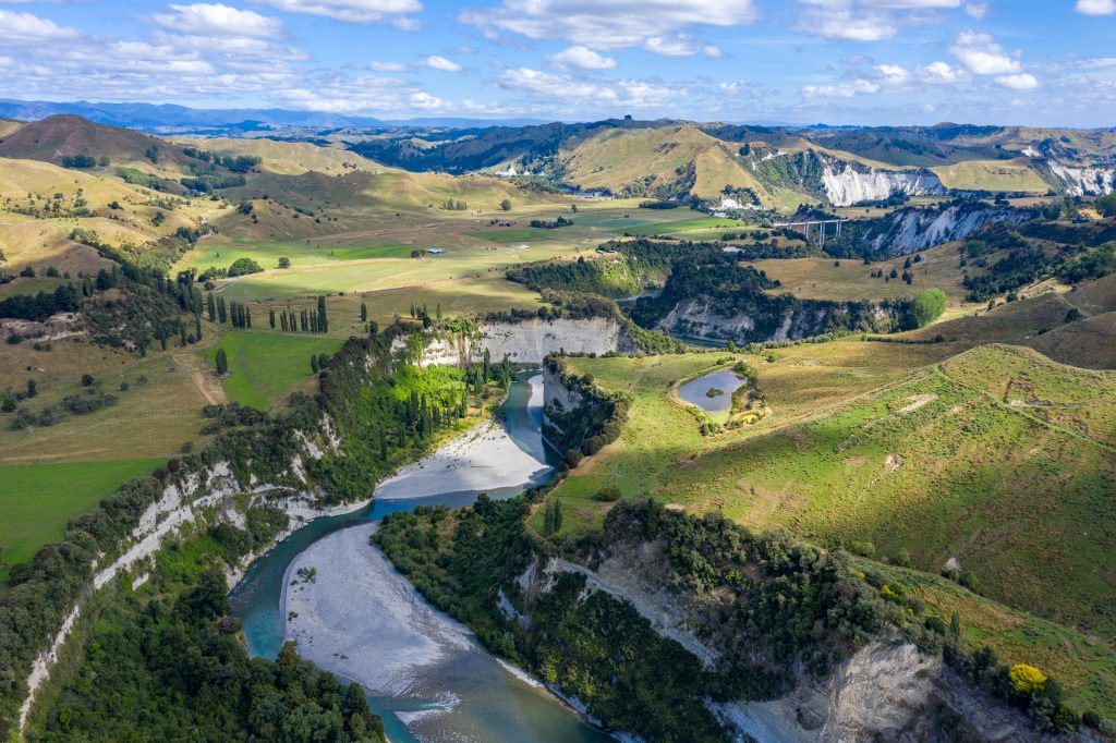 A broad view of Rangitikei ranges, New Zealand