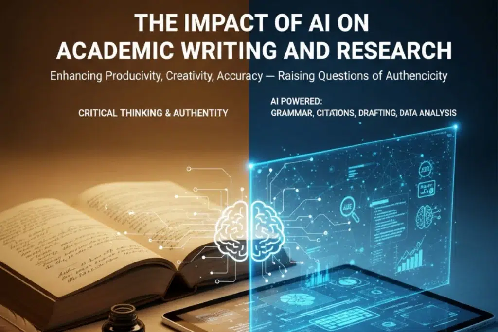 image of a book overlayed with AI vectors and text referencing artificial intelligence