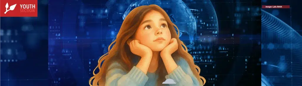 young girl daydreaming with her hands supporting her head